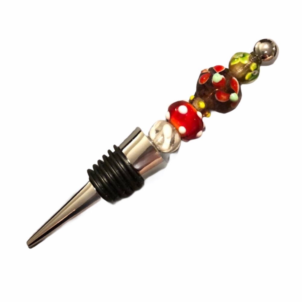 Two’s company glass beaded Wine bottle Stopper